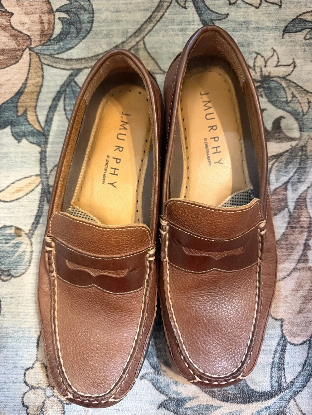 Men's Brown Leather Penny Loafers by J.M. U.R. P.